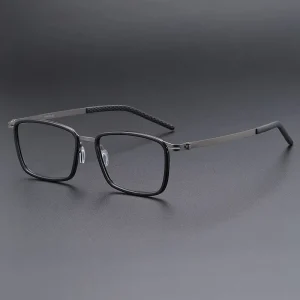 Pure Titanium Rectangle Medical Optical Eyeglass Frames with Prescription for Men