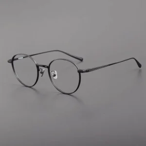 Pure Titanium Retroartsy Men’S Glasses Gold Frame Prescription Myopia Lenses Diamond Face Solid Reading Glasses