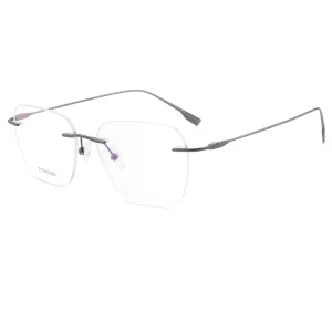 Pure Titanium Rimless Optical Eyeglass Frames for Women