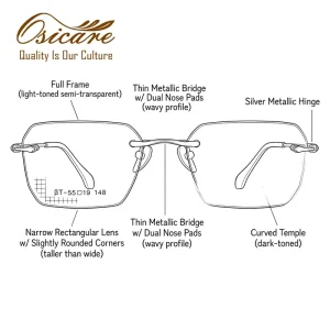 Pure Titanium Rimless Optical Eyeglasses Custom Made Manufacturer