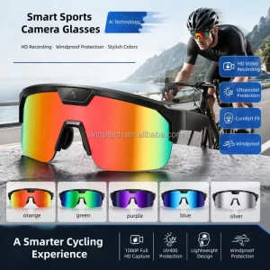 Q01 8MP HD Video Recording Cycling Smart Glasses Camera Music Player Smart Eyewear AI Translation Sports Sunglasses