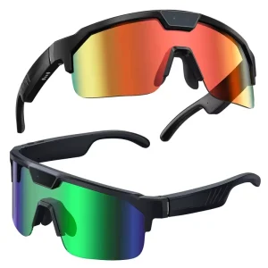 Q01 AI Smart Glasses with 8MP Camera, Real-Time Translation, UV Protection, Video Recording, and Cycling Features