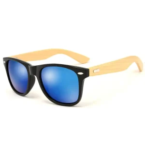 Q820 Polarized Sunglasses with Resin Frame and Bamboo Wood Temples for Driving
