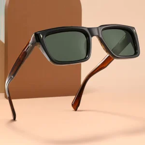 QSKY New Arrival Fashion Rice Nail square Designer Acetate Frame Sunglasses 400 Uv protection and Polarized Sunglasses Shades