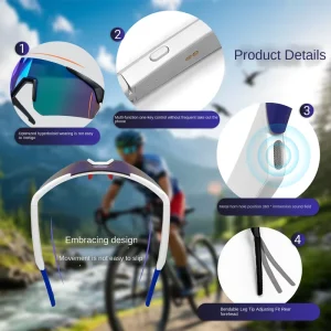 QY-Pro02 Fitness AI Smart Glasses With Translator Function And Music Control For Gym Wireless Lightweight