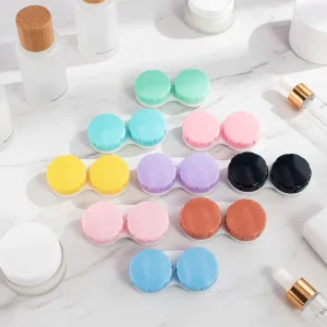 Quality Makeshift Contact Case Eye Contact Box Vertical Contact Lenses Case Colourful Cute Plastic Contact Lens Case