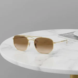 R 3707 Gradient Tea Glass Lens Acetate Frame Sunglasses UV400