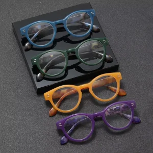 RM8225 Retro Full Frame Reading Glasses, Lightweight Gradient Color PC Frame, Anti Blue Light