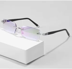 Reading Glasses Anti blue Light Rimless Cut Read Glasses Metal Diamond Cutting Frameless Manufacture