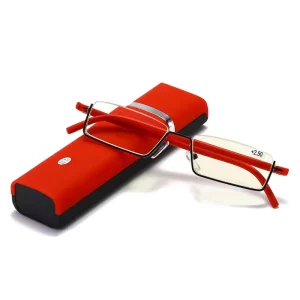 Reading Glasses Fashion Half Frame Manufacture Anti Blue Light Proof Reading Glasses with a Box