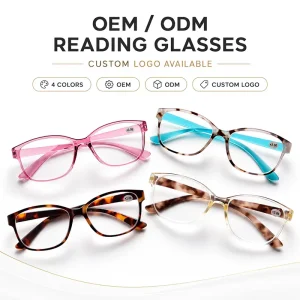 Reading Glasses for Ladies Soft Cat Eye Oval Readers Lightweight Plastic Frame Custom Logo Eyewear +1.00 to +4.00 Bulk