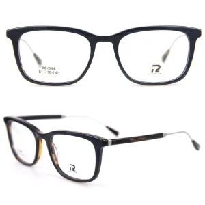 Rectangle Acetate Metal Temple Optical Glasses Frames for Men