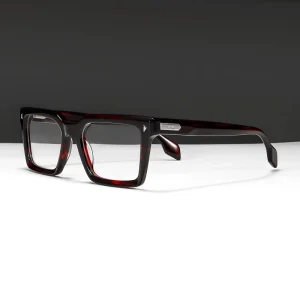 Rectangle Eyewear Ready Stock Vintage Retro Rivet Acetate Optical Glasses Solid Hinge Premium Acetate Eyeglasses Frames Unisex
