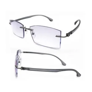 Rectangle Frameless Optical Glasses Anti-Blue Light Anti-Fatigue Presbyopic Reading Glasses
