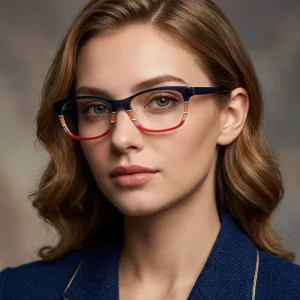 Rectangle Multicolor Acetate Eyeglass Frame for Women and Daily Office Use