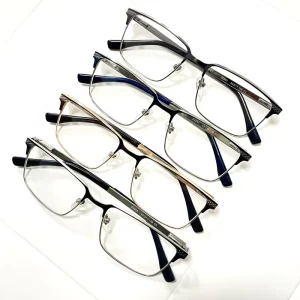 Rectangle Optical Frames with Blue Light Blocking Lenses for Men