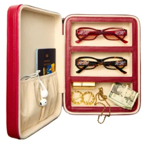 Rectangle PU Leather 3-Slot Watch Storage Case and Eyewear Organizer Box