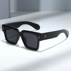 Rectangle Polarized Sunglasses with Retro Square Frames for Men and Women