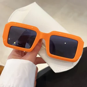 Rectangle Square Candy Color UV400 Sunglasses for Women