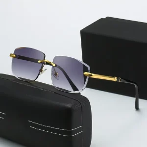 Rectangle Sunglasses for Women Fashion Rimless High Quality Square Glasses