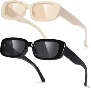 Rectangle Sunglasses for Women and Men Y2K Retro 90s UV400 Protection Square Frame