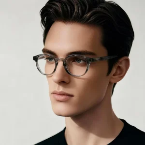 Rectangle TR90 Eyewear Frames with Blue-Light-Blocking Lenses and Wave Temples for Men and Women
