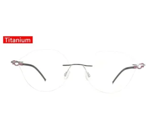 Rectangular Rimless Pure Titanium Optical Eyeglass Frames