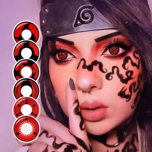 Red Eye Cosplay Sharingan Soft Halloween Contact Lenses