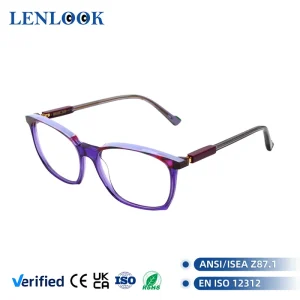Retro Acetate Optical Frames with PC Lenses for Office, Reading, and Daily Use