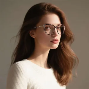 Retro Cat Eye TR90 Optical Prescription Eyeglasses Frame Blue Light Blocking