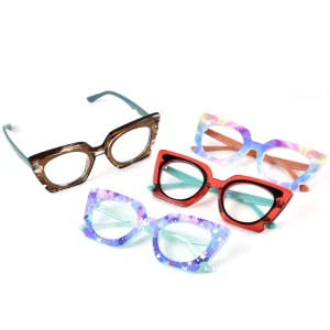 Retro Cat-Eye Thick-Frame Multi-Color Prescription Myopia Glasses with Anti-Blue Light Blocking