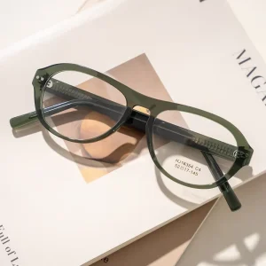 Retro Classical Design Dark Green Acetate Eyeglasses Frames OEM Optical Eyewear Glasses Frame for Men Women