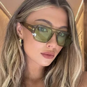 Retro Double-Bridge Oversized Sunglasses for Women and Men