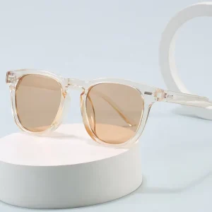 Retro Eyewear Fashion Style Round Sunglasses Clear Ocean Lens Brand Logo Custom UV400 Sun Glasses Oculos De Sol