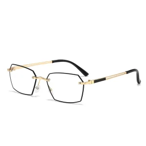 Retro Frameless Photochromic Reading Glasses for the Elderly Anti Blue Light Glasses for Both Sexes