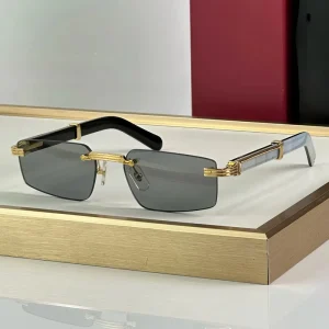 Retro Frameless Sunglasses for Men and Women Diamond-Cut Lenses UV400