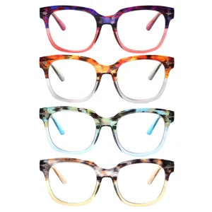Retro Gradient Round Cat Eye Anti Blue Light Reading Glasses Computer Readers for Men and Women