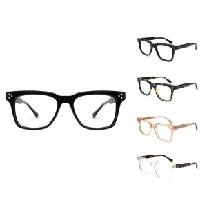 Retro HD AC-Lens Unisex Square Acetate Optical Eyewear with Bifocal Lenses