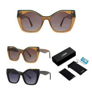 Retro Large Frame Sunglasses Fashion Flat Top Irregular Sunglasses Color Matching Box Square Women’s Sunglasses