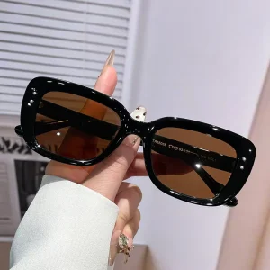 Retro Large Frame Women Polarized Sunglasses UV Protection Decorative Fashion Trend Square Frame