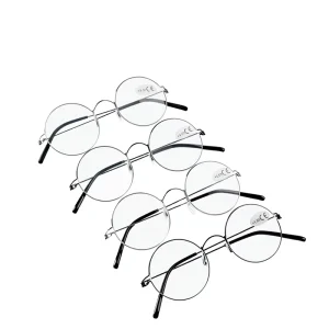 Retro Lightweight Metal Oval Reading Glasses Transparent Lenses Unisex for Elderly Anti-Blue-Light