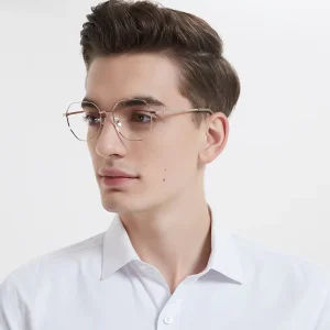 Retro Metal Blue-Light-Blocking Optical Eyeglasses Frame