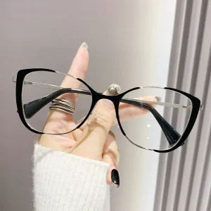Retro Metal Cat Eye Blue Light Blocking Optical Frames