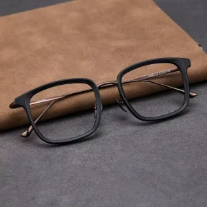 Retro Optical Frames High Quality Anti Blue Light Glasses Business Simple Square Designer Metal Eyeglass Frames Men