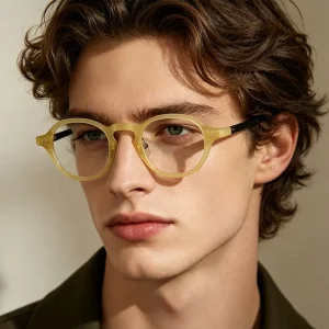 Retro Oval Black Acetate Eyeglass Frames for Men and Women
