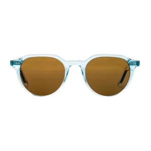 Retro Oval Sunglasses Narrow Transparent Frame UV400 Polarized TAC Lenses