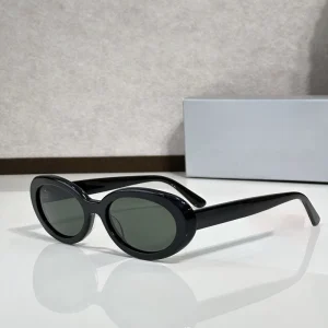 Retro Oval Sunglasses for Women Men Vintage Black Frame Green Lens UV400 Shades for Gifts