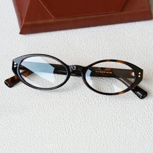 Retro Oval Tortoiseshell Acetate Optical Eyeglass Frames for Men and Women