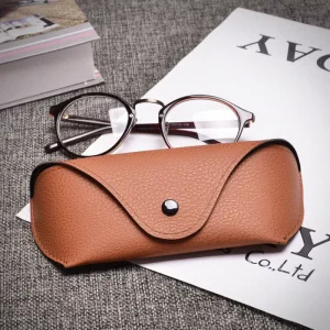 Retro PU Leather Spectacle Case Men Clamshell Waterproof Case Eyewear Accessories for Sunglasses Eyewear Eye Glasses