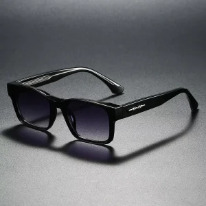 Retro Plastic and Metal Square Sunglasses with TAC UV400 Polarized Lenses